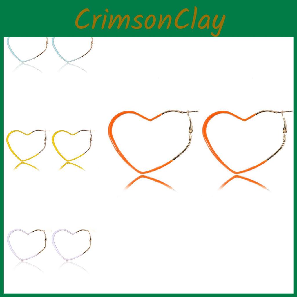 Geometric Elegant 2021 Heartshaped Alloy Earrings For Women In Colors Bright