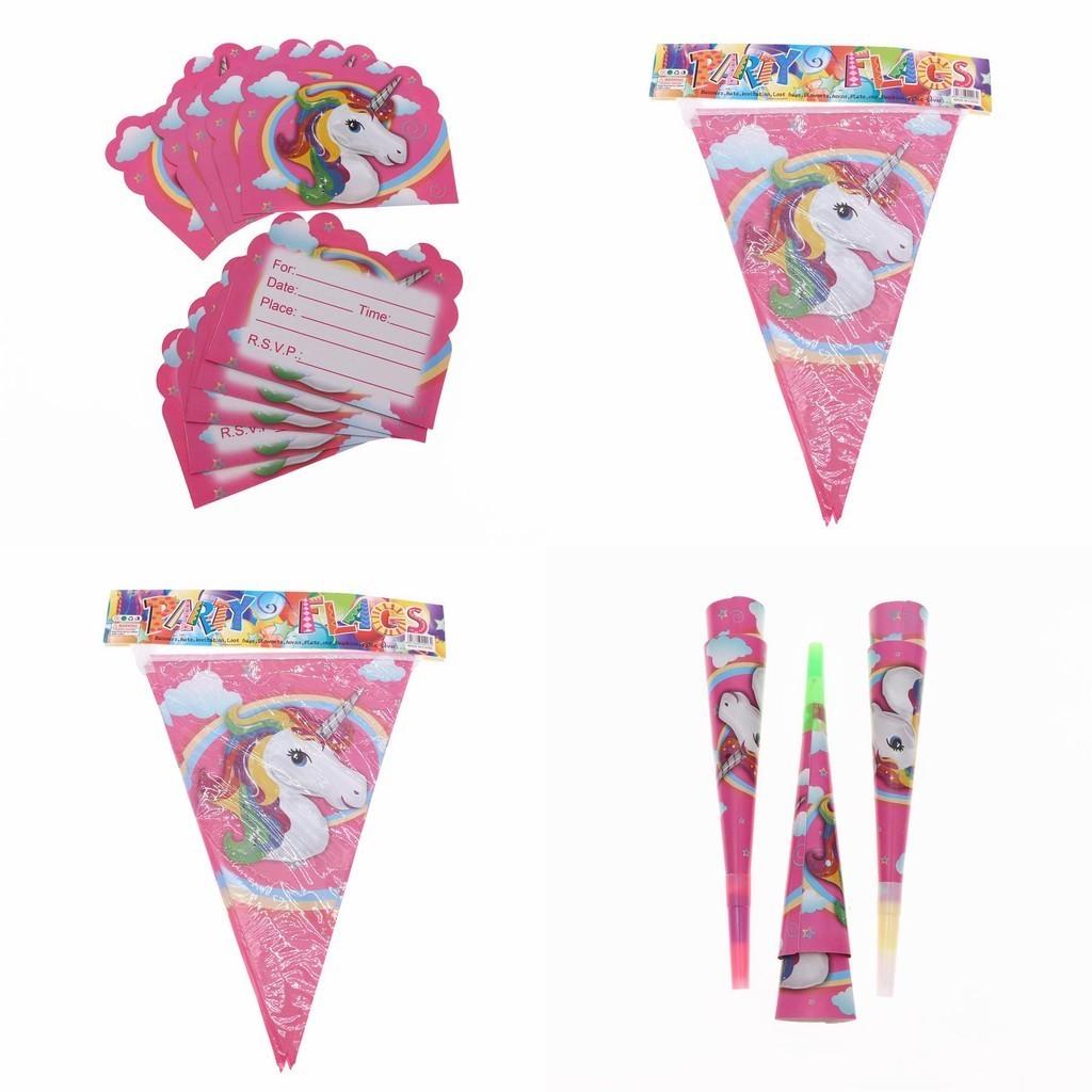Enchanting Unicorn Kids Birthday Party Supplies Complete With Delightful Plates And Tablecloth