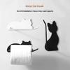 Elegant Cats Shaped Adhesive Hook Tissue Roll Dispenser For Home Office Kitchen Use Bathroom Decoration