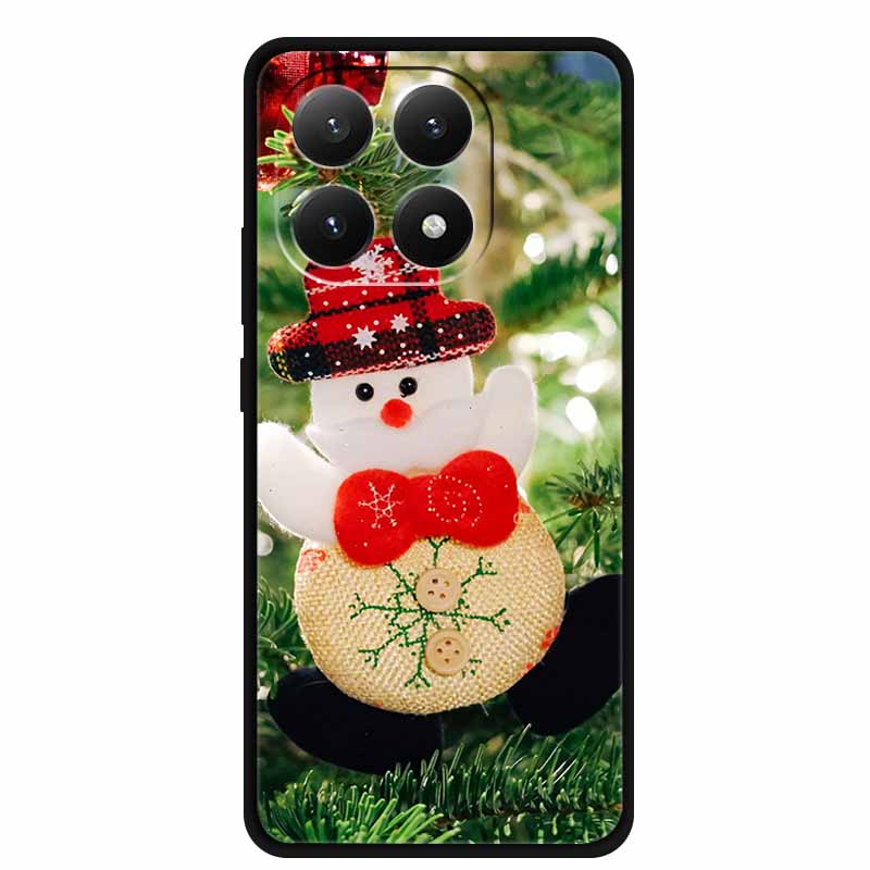 Christmas Cover For Xiaomi 15T 5G Case Black Silicone Cases TPU Santa Claus Christmas Tree Cover Cartoon Deer For Mi 15T 5G 15 T