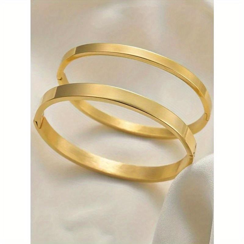 Couple's Titanium Steel Mirror Finish Minimalist Bangle