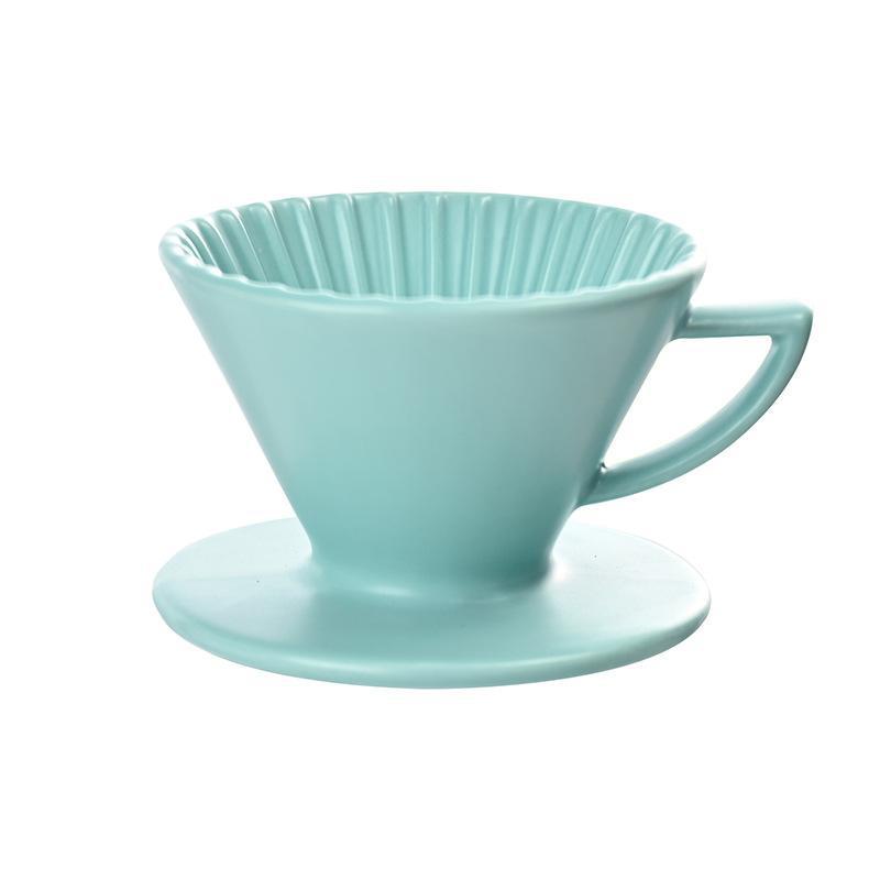 Ceramic V60 Pour-Over Coffee Filter Holder with Threaded Handle