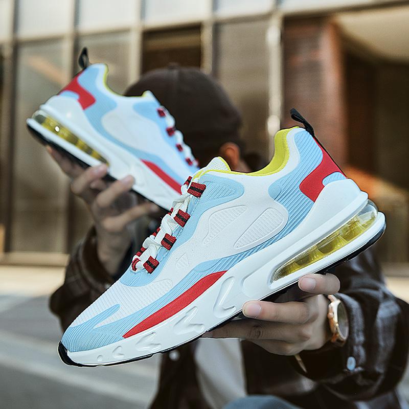 Running Shoes Men Lightweight Anti-slip Casual Sneakers Men Color-blocked Thick Sole Comfortable Soft Lace-up Sports Shoes Men