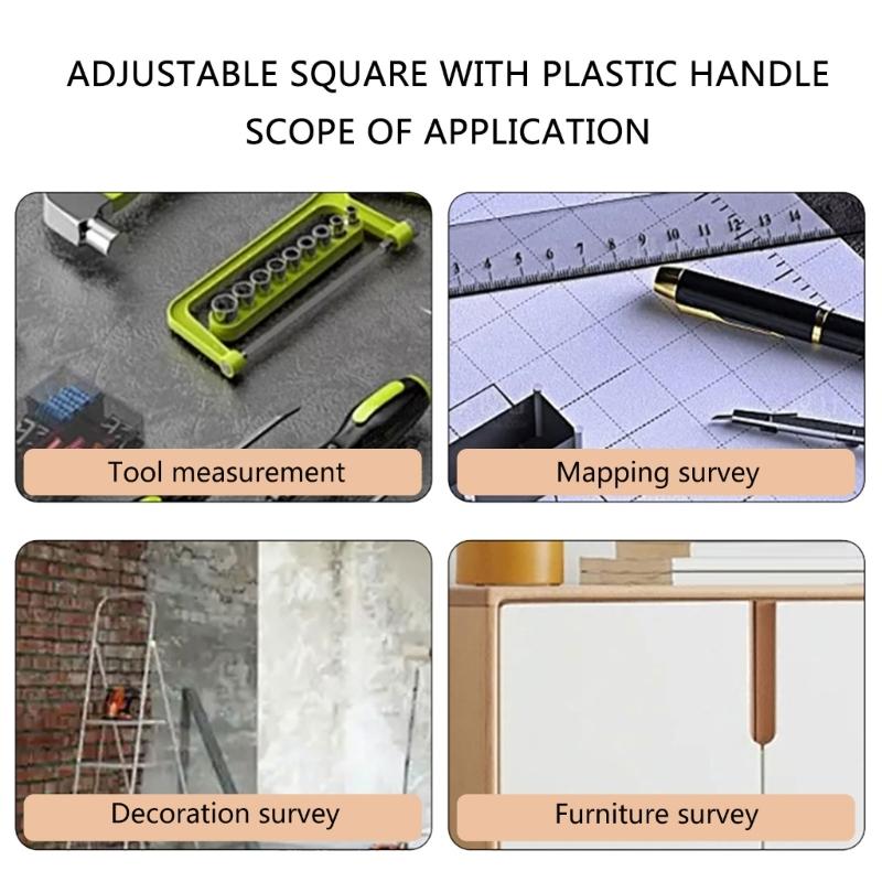 Activity Ruler Protractor Woodworking Square Carpenter Measuring Ruler Finder with Plastic Handle