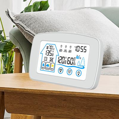 Binnen- & Buiten Hygrometer Thermometer met Tijd Achtergrondverlichting LCD Display Bureau Elektronische Temperatuur
