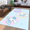 Cute Rabbit Characters on Dreamy Carpet Suitable for use as an anti-slip game mat for living room and bedroom sofas