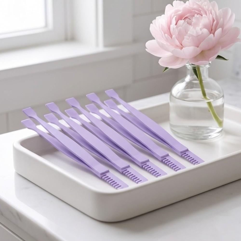 5pcs Thick Stainless Steel Eyelash Clip with Comb Lash Tweezers Eyelash Extension Tweezers  Women
