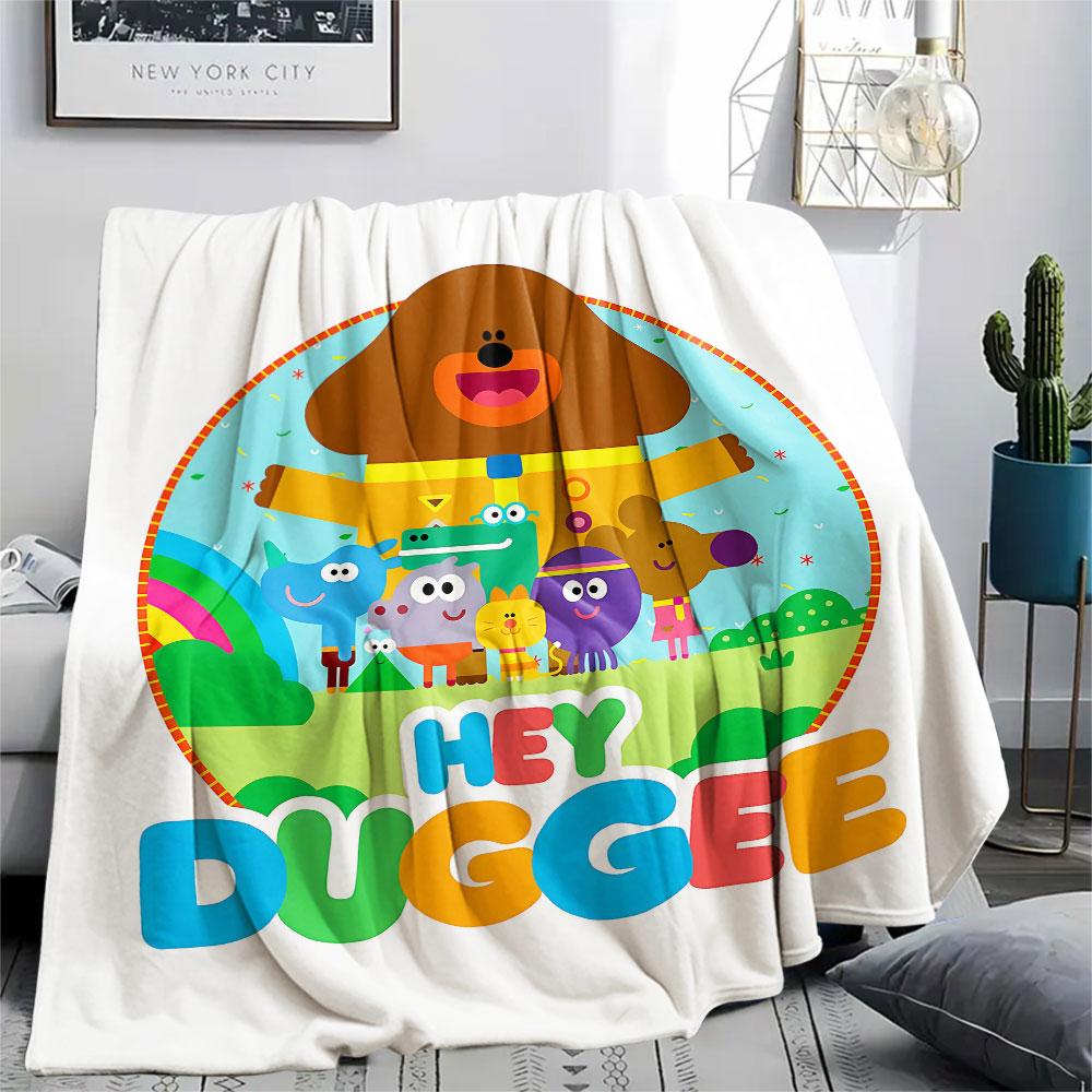 1PC Hey Duggee Patterned Flannel Blanket Suitable For All Seasons for Home Decor Warmth and Comfort Gifts Holiday Present