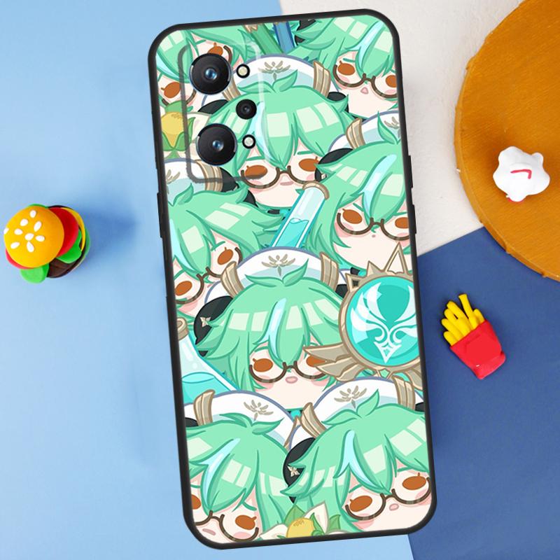 Cute Cartoon Genshin Impact For Realme GT7 Pro GT 6T 6 5 C67 C61 C55 C53 C51 C21Y C25S C75 10 11 12 13 14 Pro Plus Case