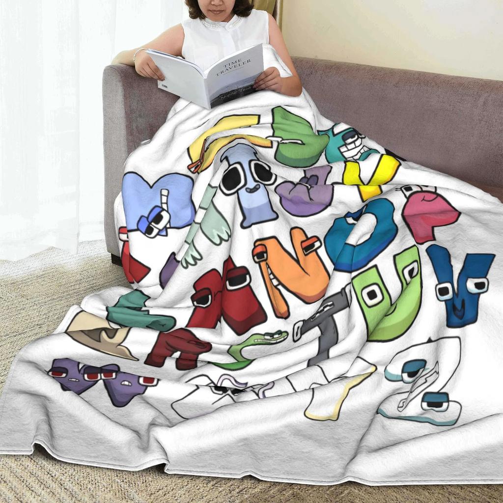 Alphabet Lore Anglický Kreslený Plyšové Deky Padouch Písmeno ABC Novinka Deku na Gauč pro Domov 130*100cm Prošívaná Teplá