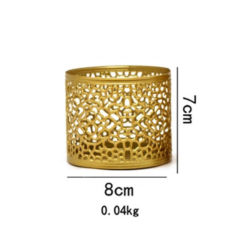 Nordic Golden Geometric Hollow Wrought Iron Candle Holder Creative Aromatherapy Candle Cup Home Decoration Ornaments Art Craft