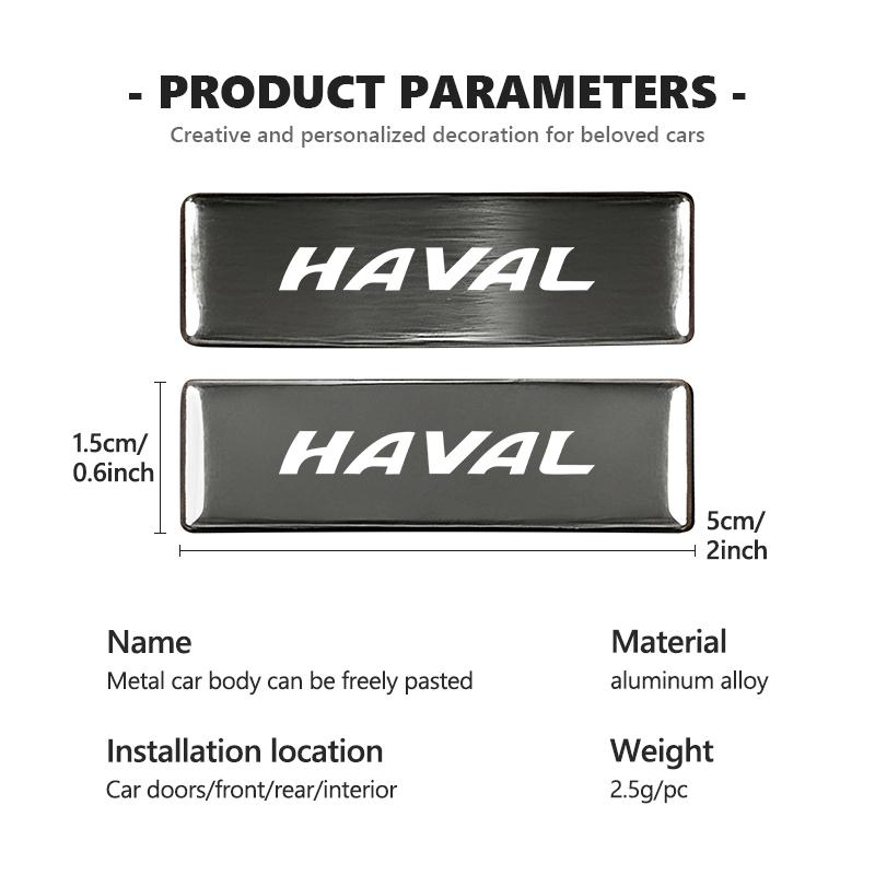 Pour Haval Autocollant Métallique Badge en Aluminium Emblème Autocollant Accessoires de Voiture H6 F7 H9 H2 Jolion F7X F7H H5 H7 H2S H8 H3 H4 H1 F5 M4