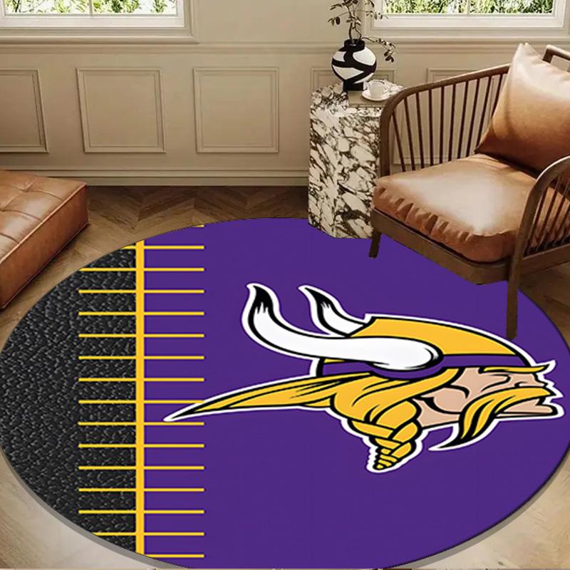 Minnesota Vikings Logo Round Mat, Anti-slip Circle Carpet Chair Rug For livingroom,Bedroom, Doormat Home Decor Gift Christmas Gifts