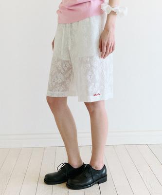 ROLAROLA Lace Bermuda Pants White