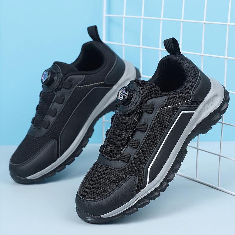

Новая модная мужская обувь для занятий спортом на открытом воздухе, износостойкая и дышащая обувь для бега, универсальная повседневная обувь с вращающейся кнопкой 48 чёрный