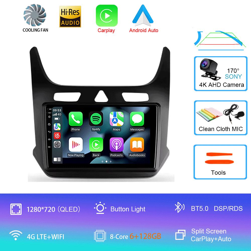 Car Radio Android 14 Carplay for Chevrolet Cobalt 2 2011-2018 Multimedia Video Player WIFI+4G GPS 2Din DVD Head Unit Stereo QLED