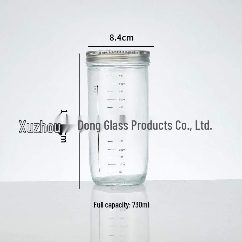 24oz Sourdough Fermentation Glass Jar with Scale and Sealed Petri Dish