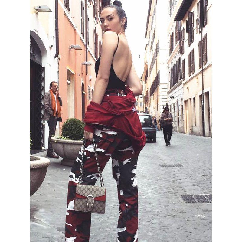 Printed Button Waist Loose Pants for Women Print Button Loose Trousers Women