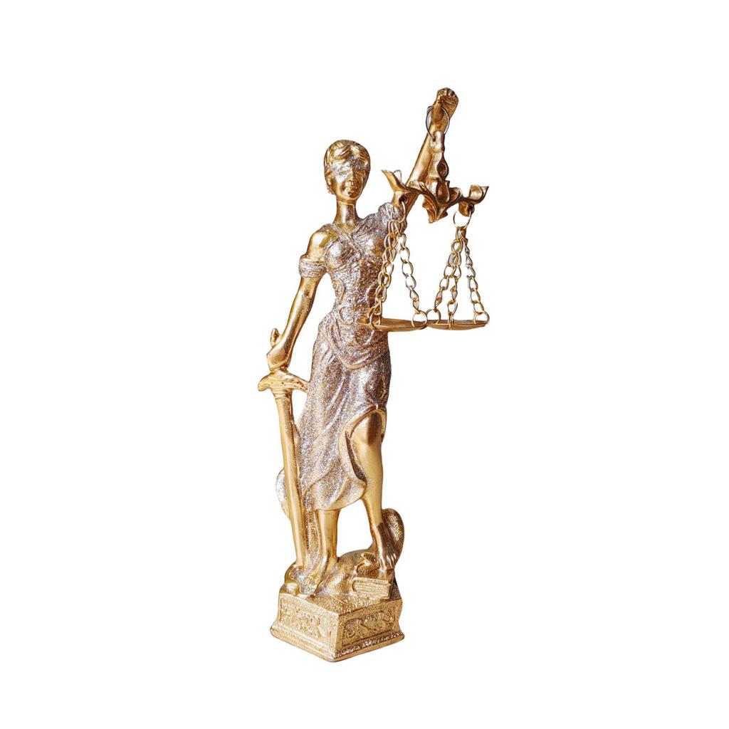 Blind Law Goddess Statue Resins Lady Justice Sculpture with Scale Greek Roman Fairness Figurine Ornament Gift for Lawyer