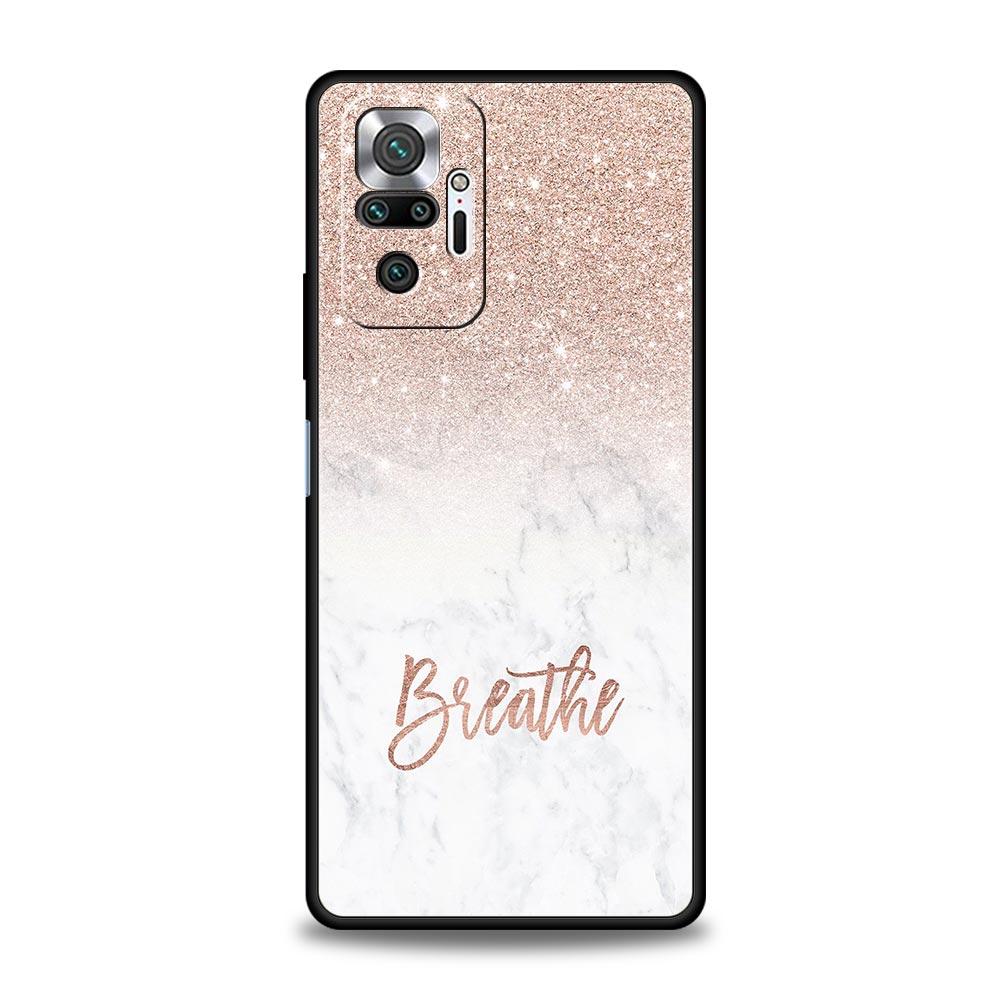 Phone Case Cover for Redmi 14C 10C Note 15 14 13 12 10 11 Pro Plus K40 5G Soft TPU Shockproof Fundas Shell Pink Glitter Capa Bag