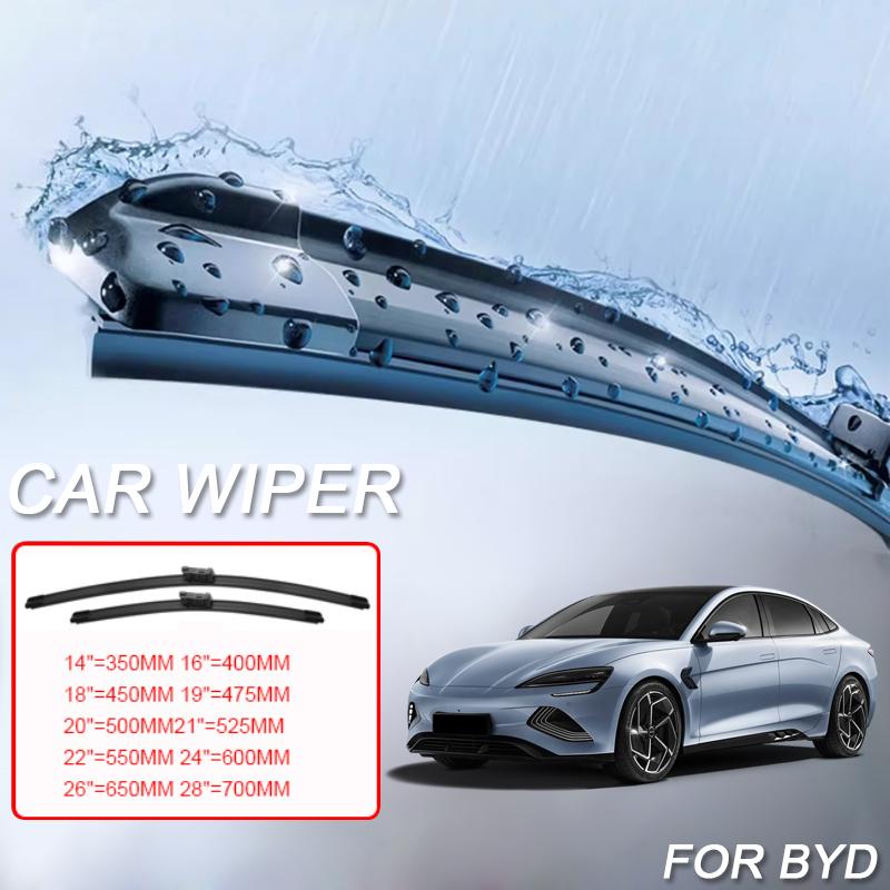 2PCS Car Blade Windshield Wiper Windshield For BYD ATTO YUAN PLUS CHAZOR KING DOLPHIN HAN SEAGULL MINI SEAL SEALION 7 SHARK SONG