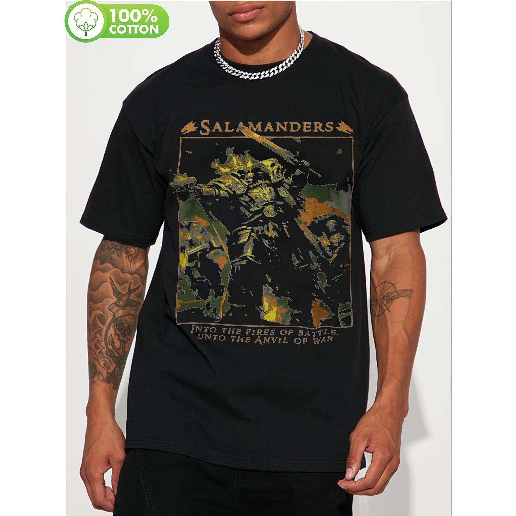 

2026 Chinese New Year American Mighty Warrior Pattern Design Dark Fantasy Art Star Warrior Theme Tshirt 4XL