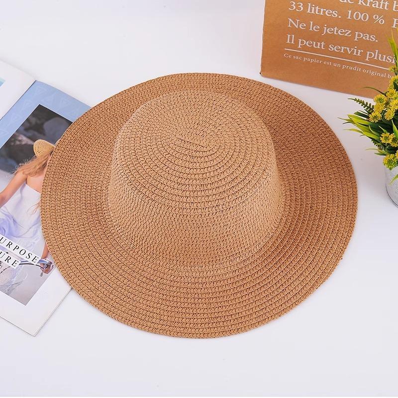 Straw hat, material Handmade hat Embryo Sunshade sun protection hat Team building activity Flat brim round edge woven basin hat