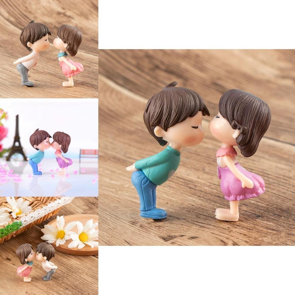 Urocze Lalki Całującej się Pary Do Rękodzieła Ozdoba do Mikro Ogrodu