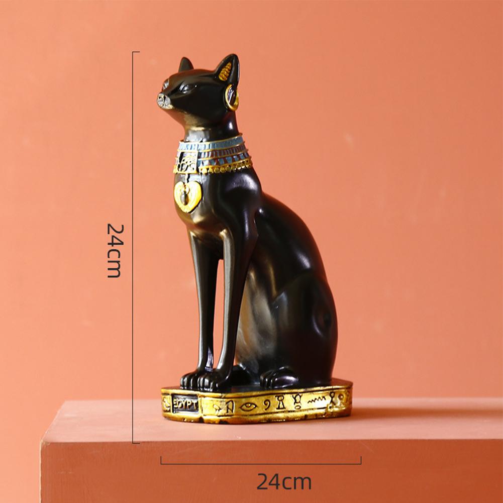 1pc Egyptian Cat Figurine Bastet Cat Goddess Statue New Candle Holder Resin Animal Ornament Gift Home Decoration Small Crafts