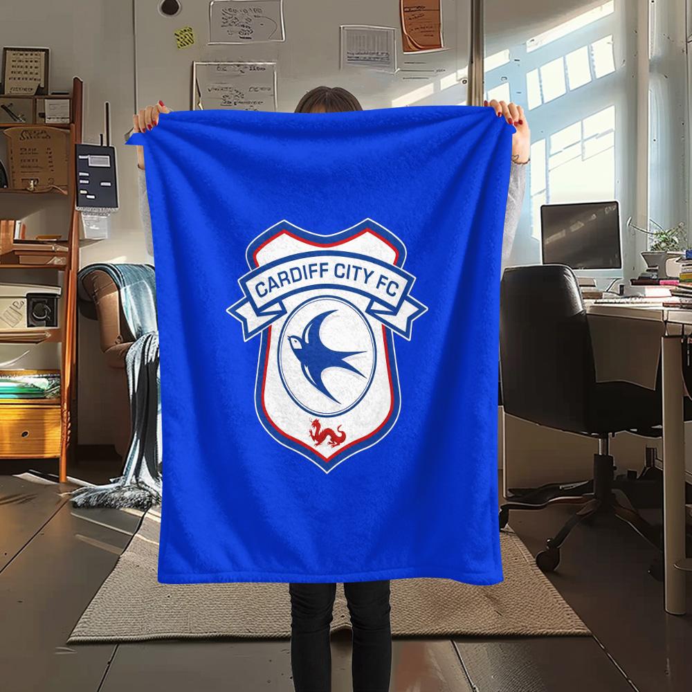 Cardiff City F.C Flannel Blanket, High quality Comfortable for All Seasons, Home Decor, Warmth and Comfort