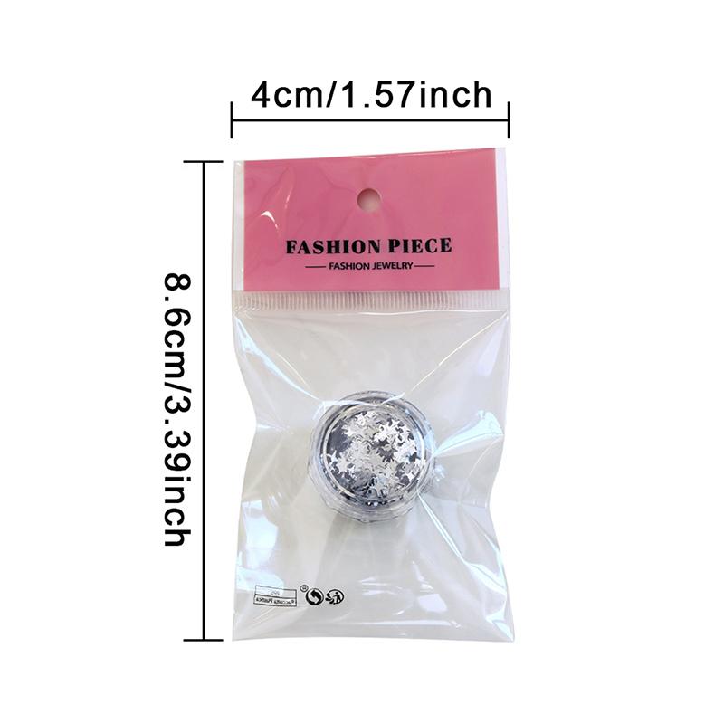1 Jar Shiny Silver Sequins Mix Shapes Starlight Love Star Slice Decals Manicure Paillette Charms Nail Art Stickers