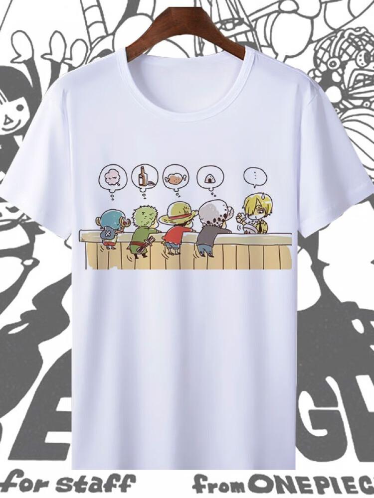 One Piece Luffy Unisex Tshirt 2026 Summer New Popular Anime Print American Trend Casual Parentchild Short Sleeved Top