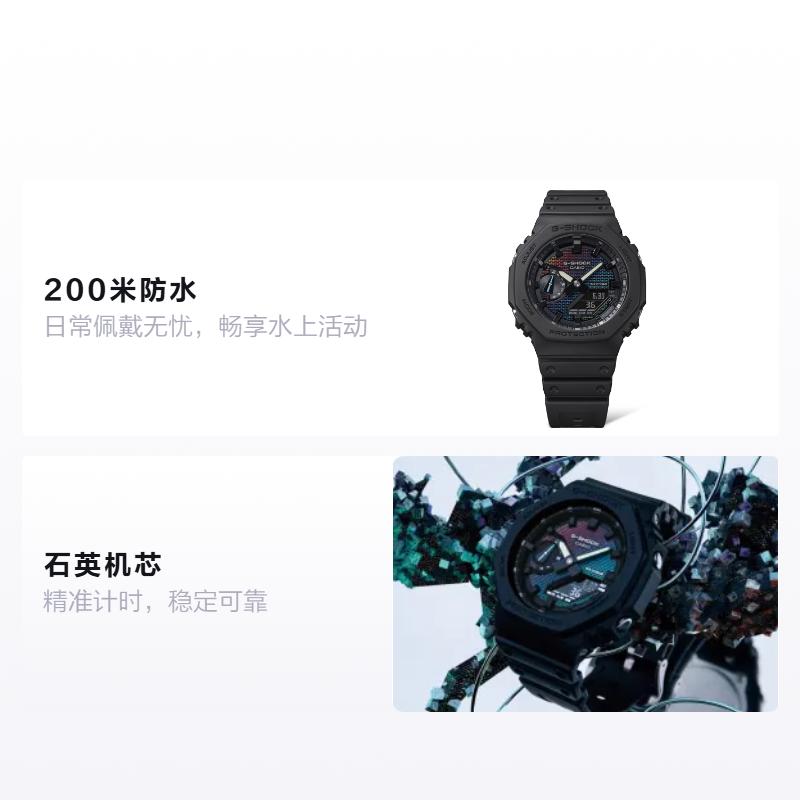 

CASIO G-SHOCK Rainbow Brick Wall Series Limited Edition Classic GA-2100 Octagonal Prototype Shockproof and Waterproof Core Protective S GA-2100RW-1APR бежевый
