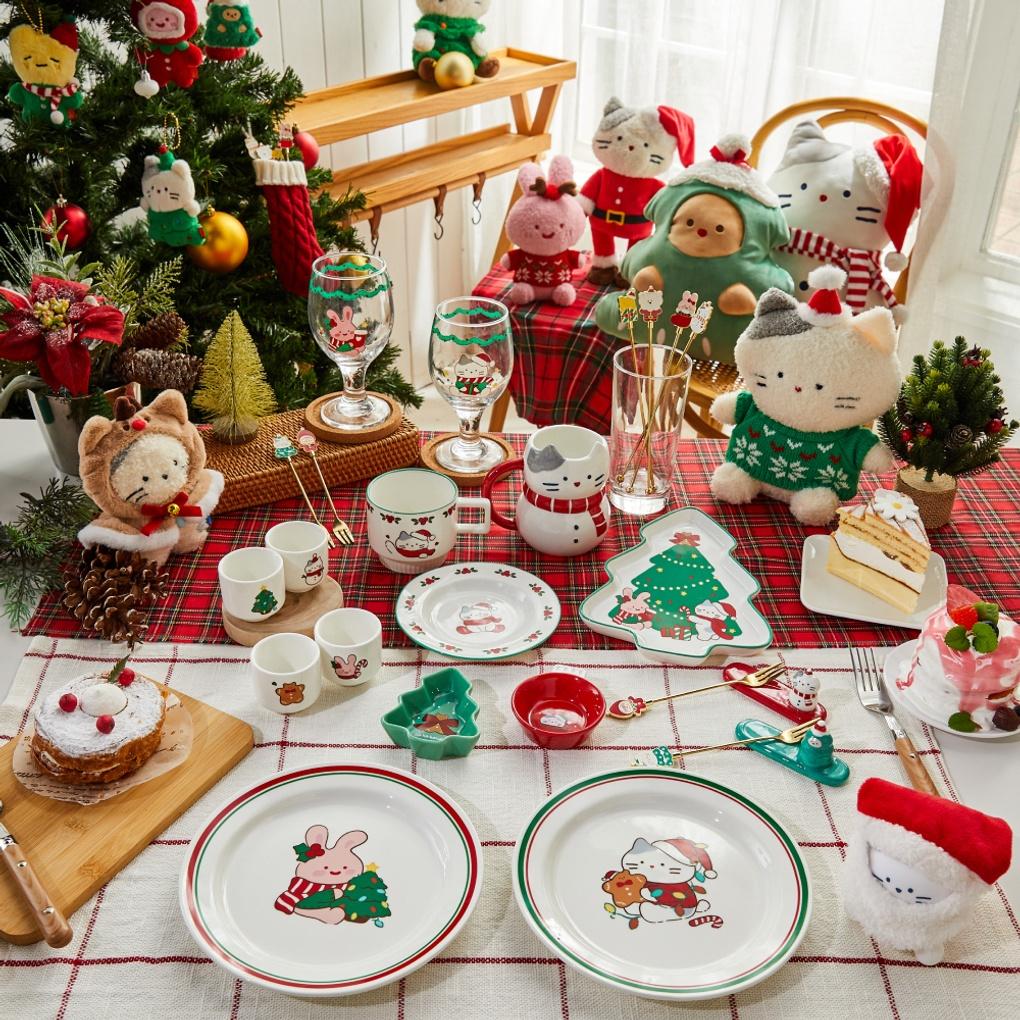 Christmas Milk Cat Scrabbit Tea Fork 2P SET_KT9124002