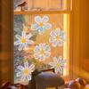 Xc7018 Hand-Painted Sunshine Colorful Daisy Pattern Electrostatic Glass Window Sticker Double-Sided Visual Decoration