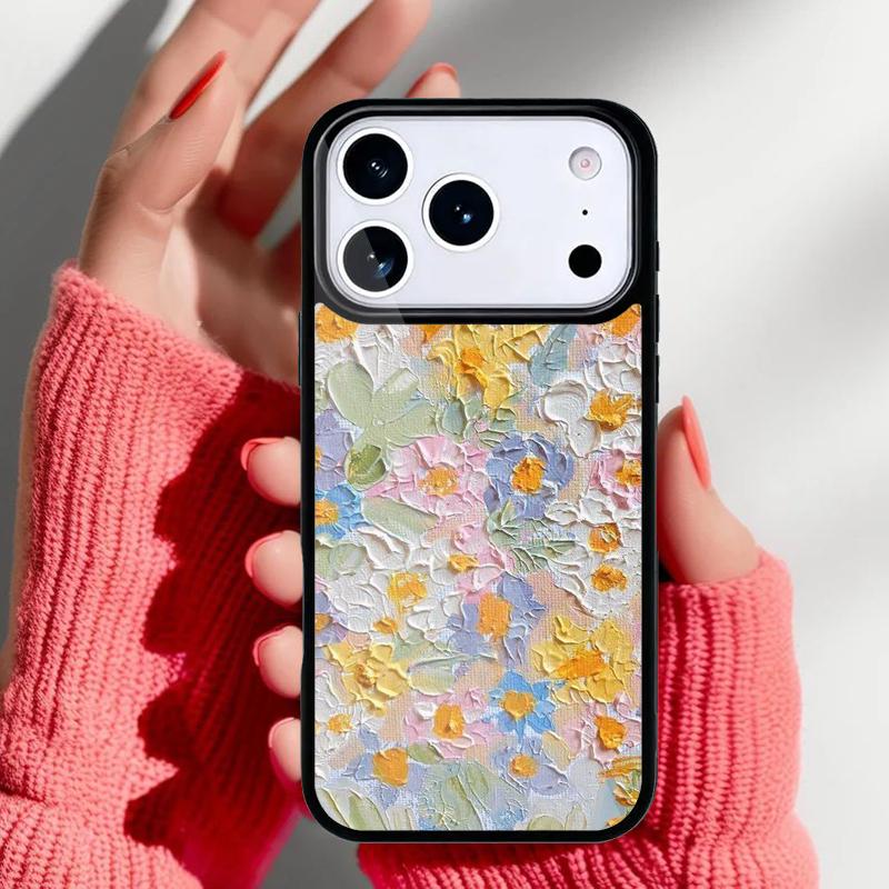 Retro Oil Painting Phone Case for iPhone 17 Air 16e 15 14 13 Pro Max Back Cover for 12 11 Pro Coque