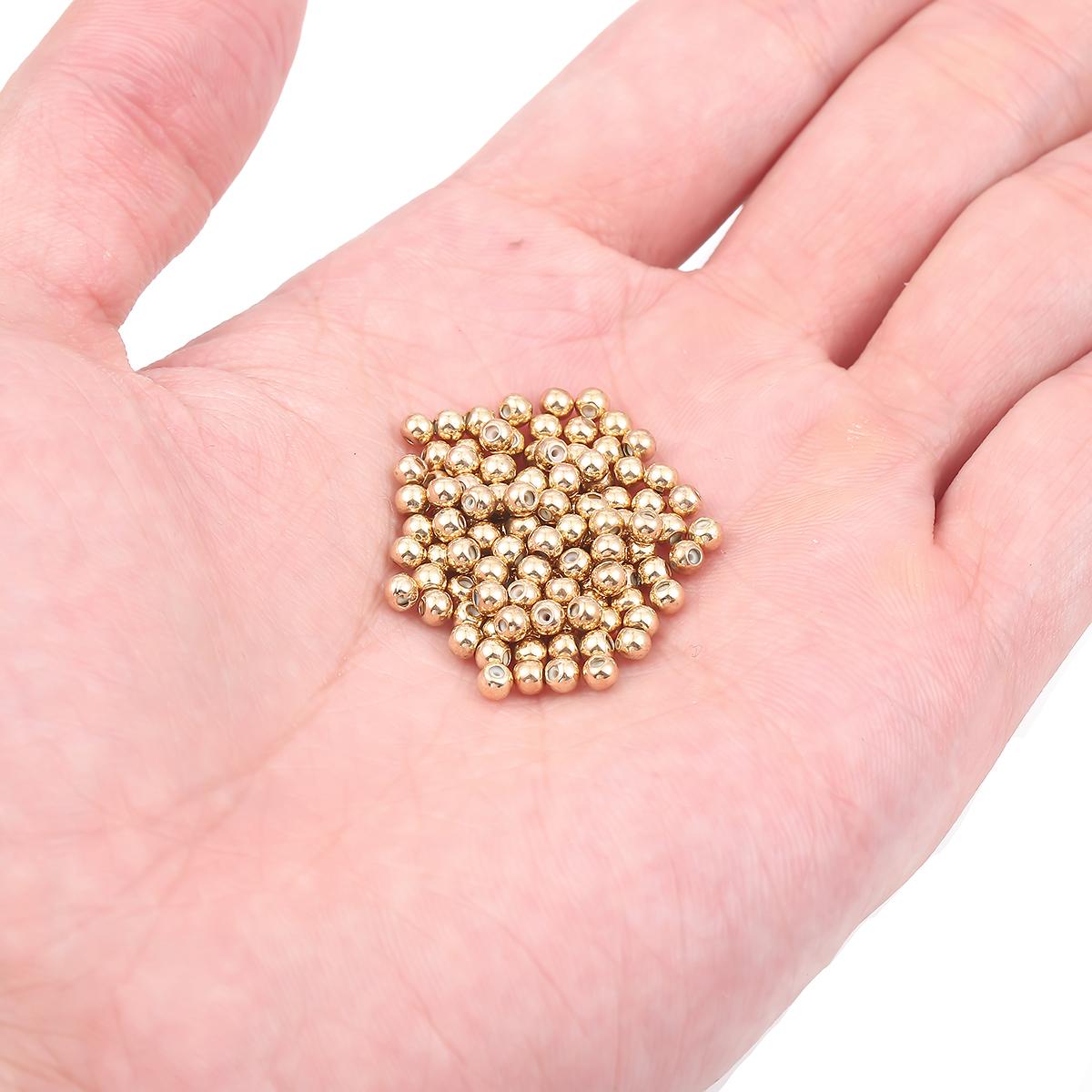 

10 шт., медные шариковые бусины-проставки, пробка 3/4/5/6 мм, металлические круглые свободные бусины для изготовления ювелирных изделий, аксессуары «сделай сам» 3mm золотой
