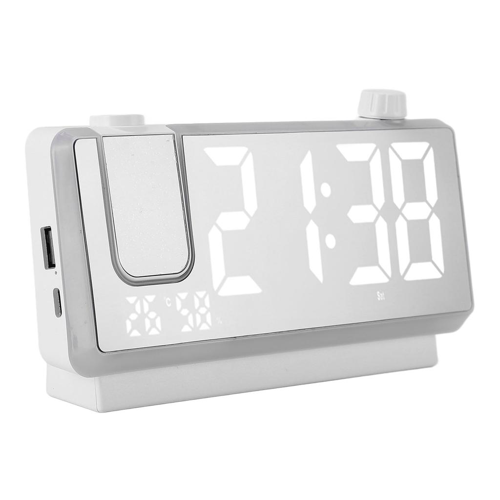 LED Projection Clock Large Display Color Screen Mirror Digital Electronic for Home Bedroom Desktop Snooze Wake Up