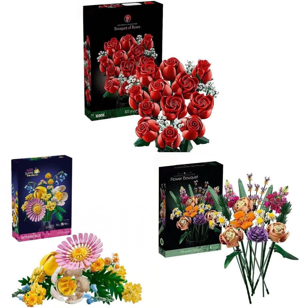 Set di Costruzione Compatibile con Fiori Secchi Per Regalo Romantico Decorazione per la Casa