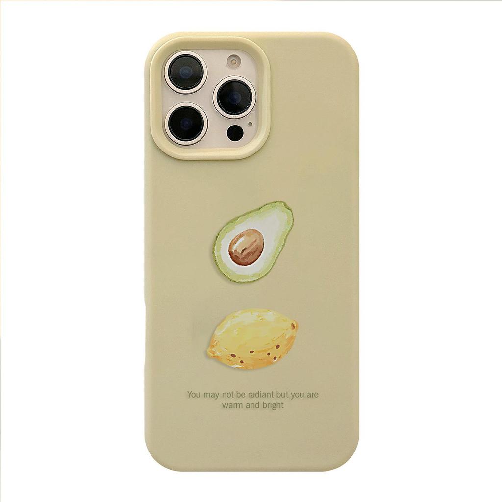 Creative Avocado Lemon Phone Case for iPhone 13, iPhone 15, and iPhone 16 Pro Max