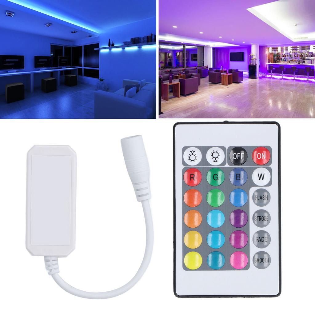 LED Remote Controller 24 Keys Smart 4pin 2.4G RGB IR Remote Wireless Controller with Connector Stick