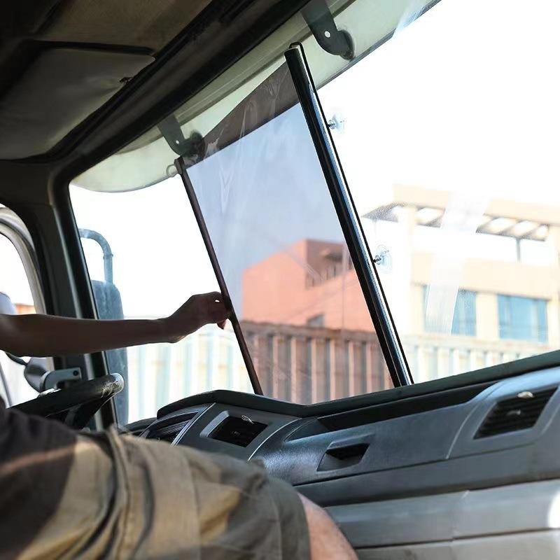 Car Curtain Windshield Sunshade Auto Retractable Sun Block Roller Blind PVC Curtain Car Sun Visor Front Windshield Sun Shade