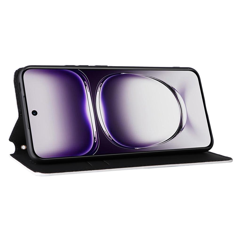 Dla Oppo Reno12 5G (Światowy) Etui Rombowe Skórzane Etui na Telefon Stojak Zamknięcie Magnetyczne