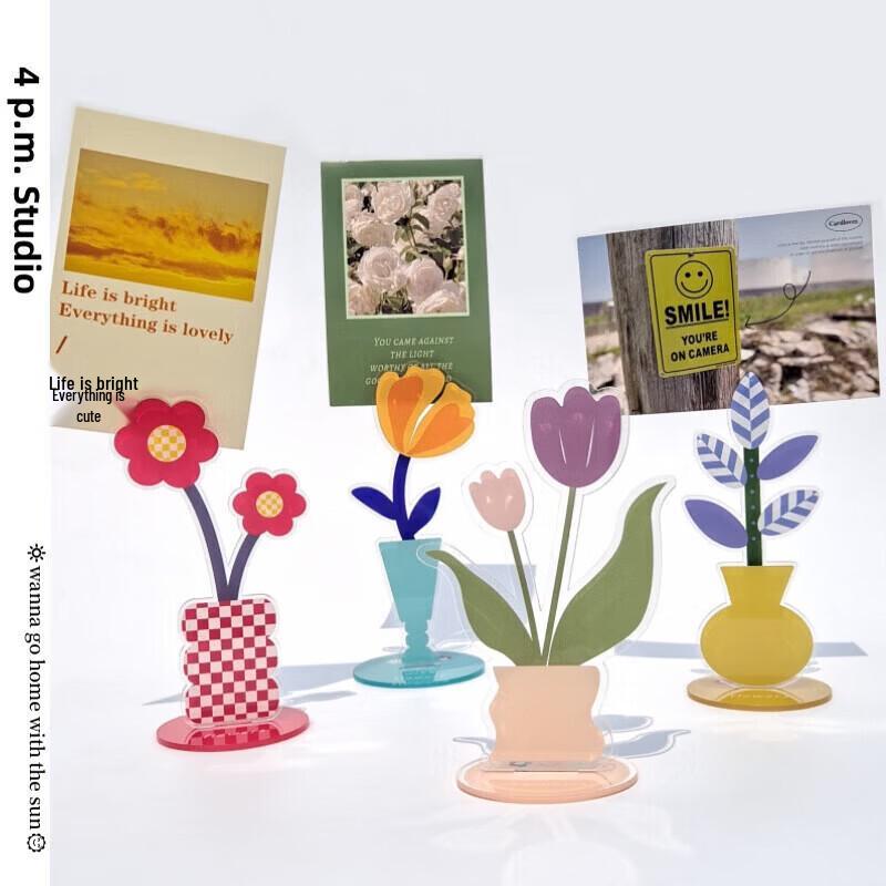 Taodudu Cute Acrylic Flower Desktop Memo & Photo Clip Stand