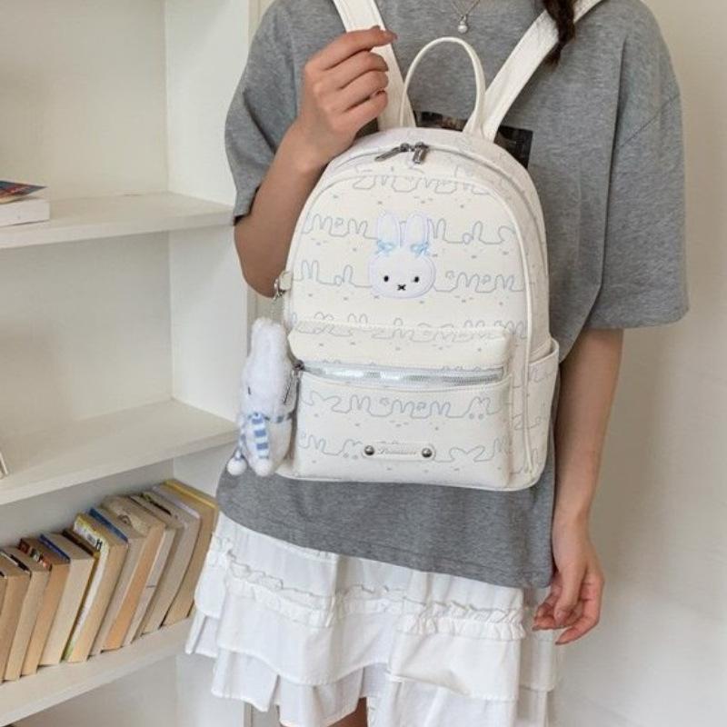 Schoolbag Korean version ins Cartoon Sweet Miffy Rabbit Backpack Women's Large Capacity Exquisite Cute Tote Bag Versatile Backpack