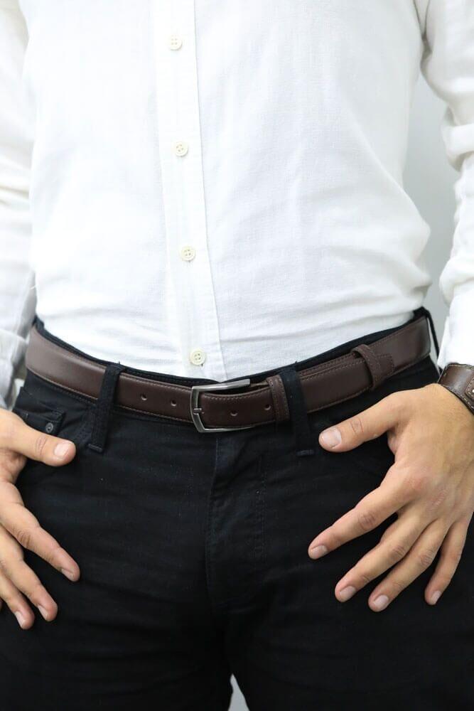 

Guard Brown Stitched Classic Leather Men s Belt - 3.5 Cm 37 коричневий