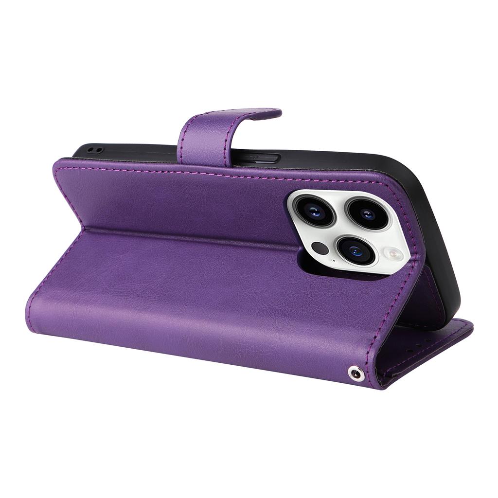 For iPhone 15 Pro Case 2 In 1 Detachable Magnetic Leather Wallet Mobile Cover with Strap