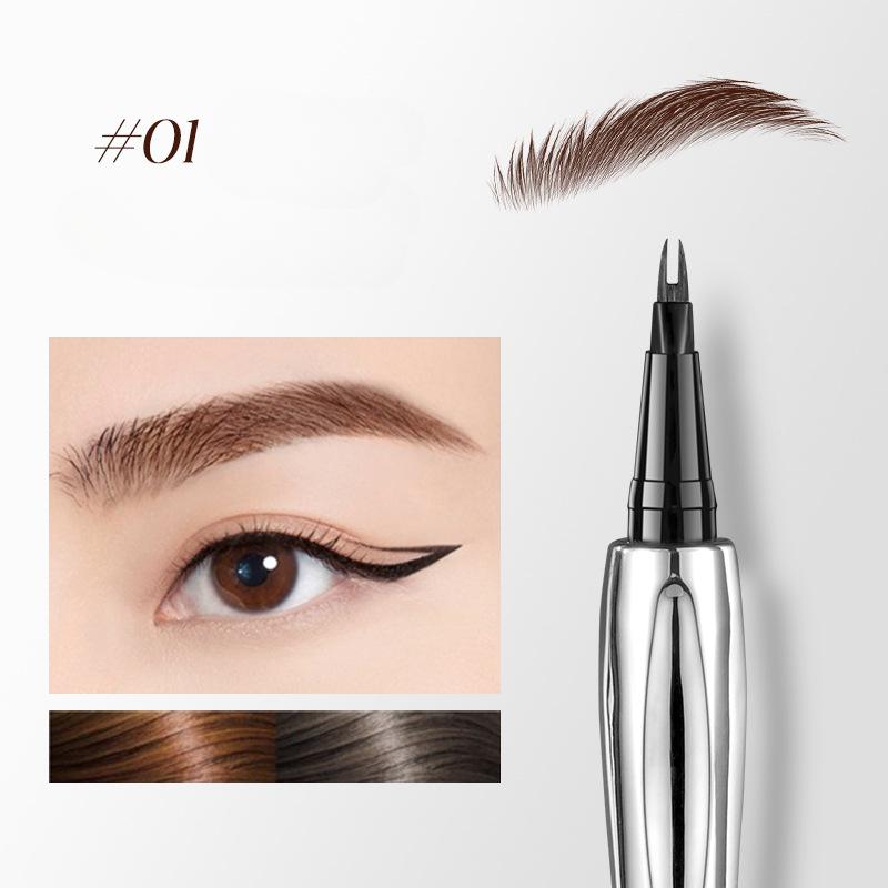 Extra Fine Tip Eyebrow Pencil Waterproof Sweat-Resistant 2 Point Liquid Eyebrow Pencil Natural Look Dual-Prong for Beginners Slim Precision Brow Pen