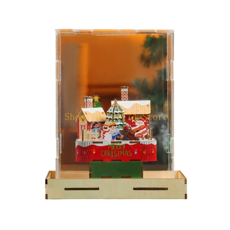 Weihnachtsbaum Spieluhr Modellbaustein Natürliches Bastelwerkzeug Mit Drehendem Musikmechanismus Feiertagsgeschenk Bestseller
