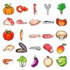 50 Creative Fresh Food Stickers: Vegetables, Meat & More for Phone, Water Cup Decor